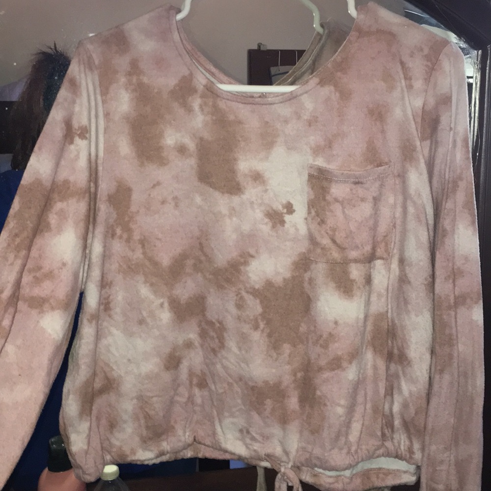 pink/brown blouse